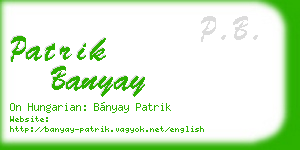 patrik banyay business card
