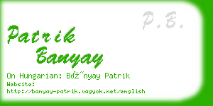 patrik banyay business card